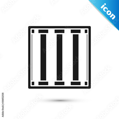 Black Prison window icon isolated on white background. Vector Illustration