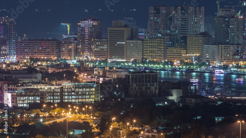 Wallpaper Mural Beautiful view of Dubai with attractive canal aerial timelapse Torontodigital.ca