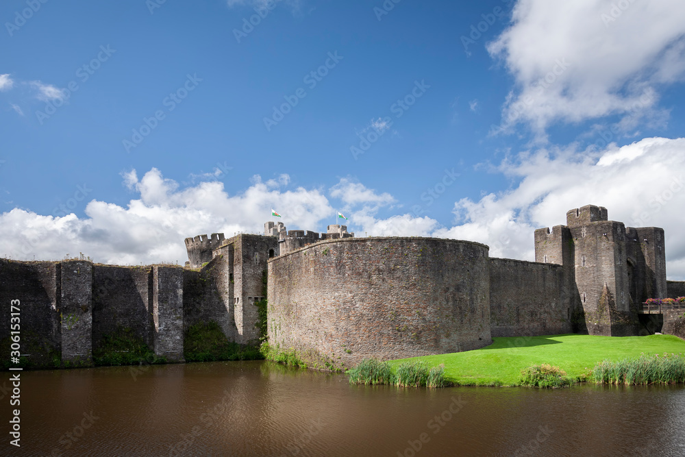 Caerphilly castle in south Wales
