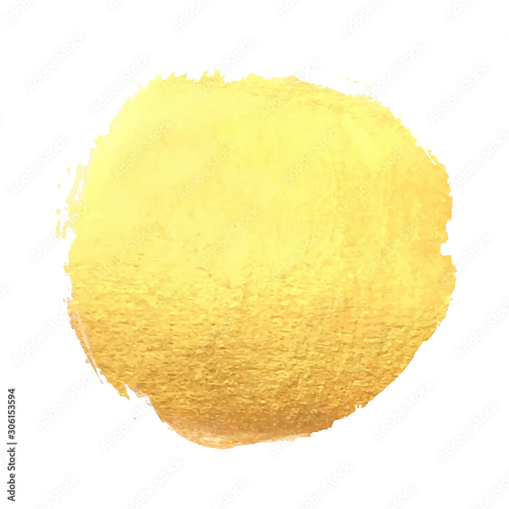 Hand drawn splash spot golden background, mettalic luxury circle brush stroke. Glitter round painting on paper. Vector illustration Hand drawn splash spot golden background, mettalic luxury circle brush stroke. Glitter round painting on paper. Vector illustration