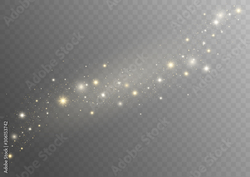 Dust sparks and golden stars shine with special light.