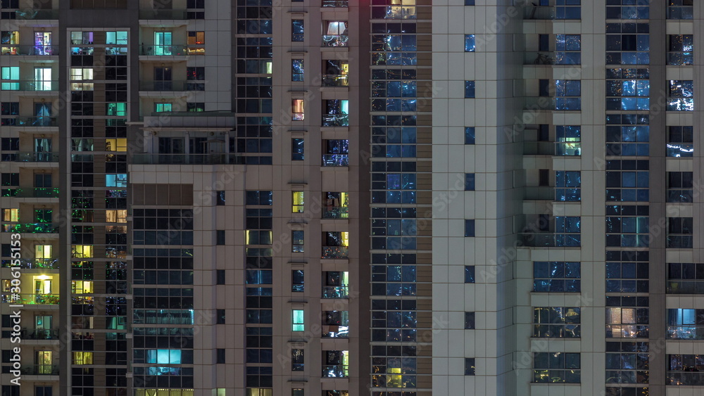 Lights from windows of offices in Dubai Aerial Timelapse Lights from windows of offices in Dubai Aerial Timelapse