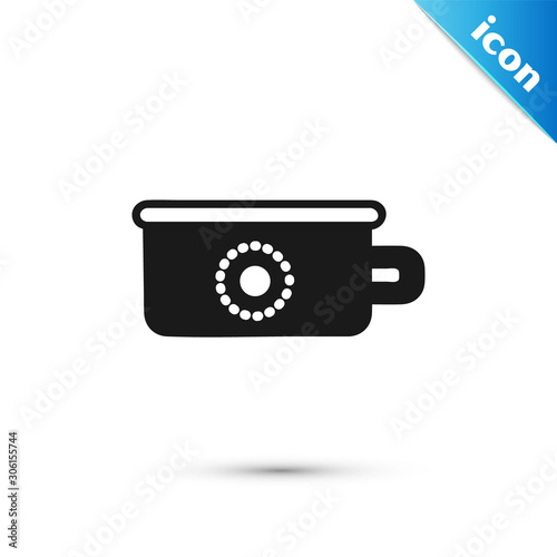 Black Baby potty icon isolated on white background. Chamber pot. Vector Illustration