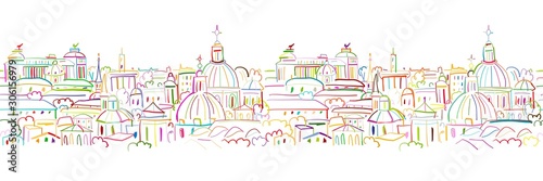 Cityscape background, seamless pattern for your design