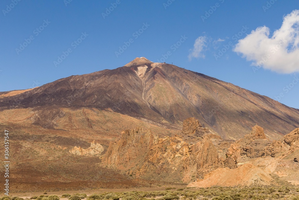 landscape view of vulcano Teide on on island Tenerife
