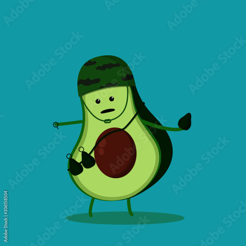 illustration of an avocado grenade