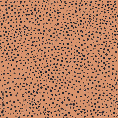 Creative hand drawn polka dot seamless pattern. Simple design