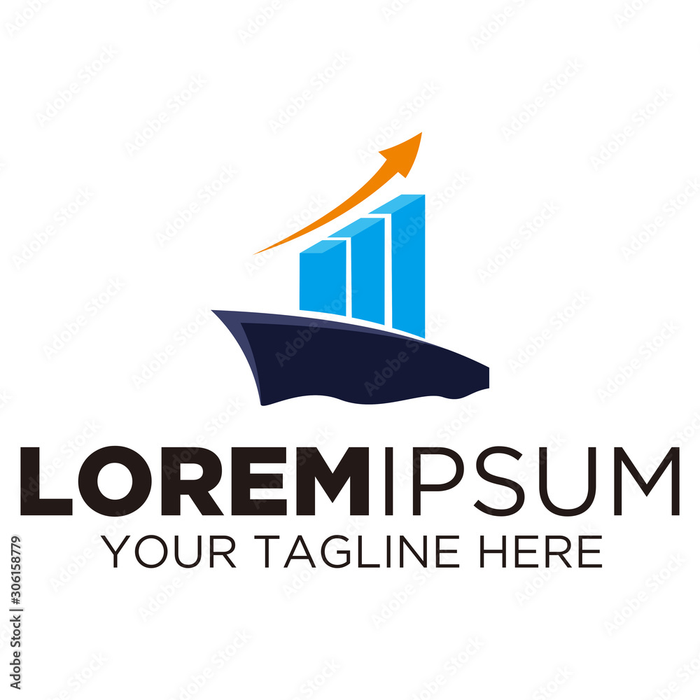 Ship with Graph for Growth your Business Logo