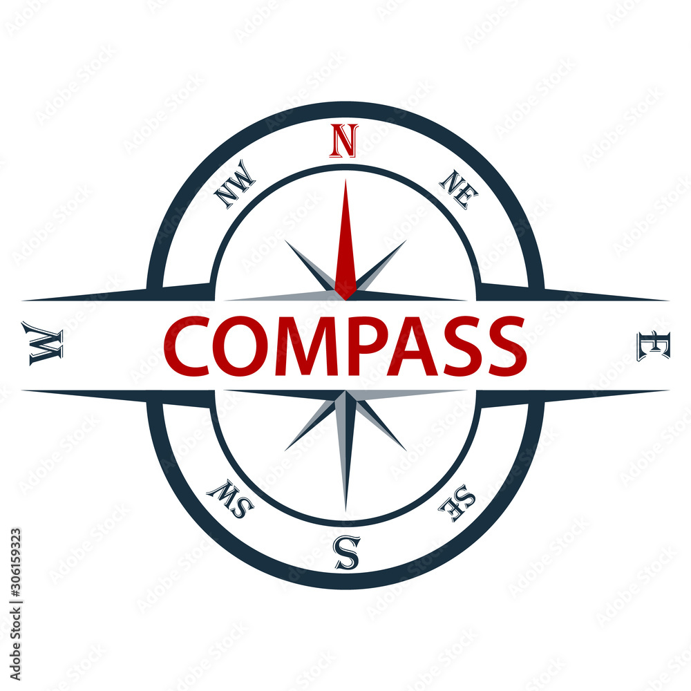 Compass icon isolated on white background. Vector illustration of Compass icon isolated on white background. Vector illustration of