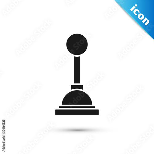 Black Gear shifter icon isolated on white background. Manual transmission icon. Vector Illustration