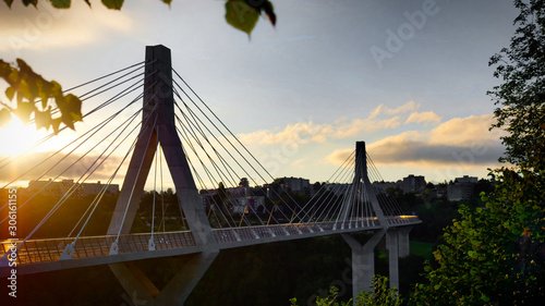 Pont à câbles suspendu de la Poya à Fribourg, Suisse