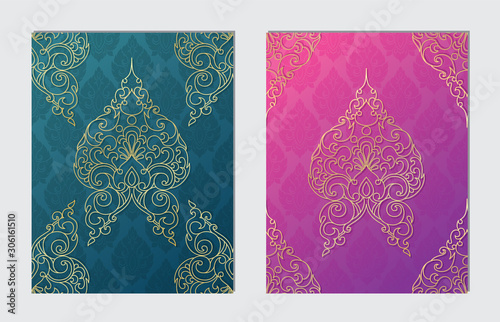 Thai Art Background, Thai art pattern vector