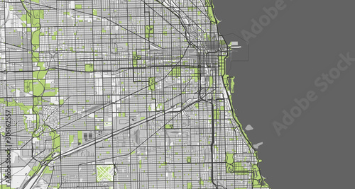 Detailed map of Chicago, USA photo