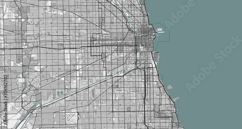 Detailed map of Chicago, USA