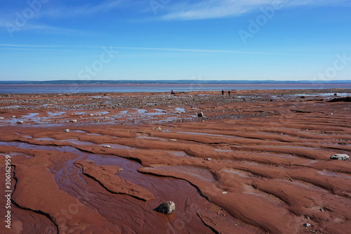 Ocean floor as seen at low tide in the Bay of Fundy Nova Scotia, Canada