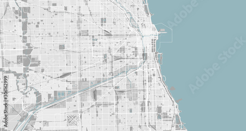 Detailed map of Chicago, USA