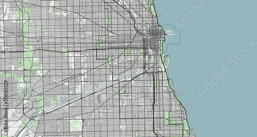 Detailed map of Chicago, USA