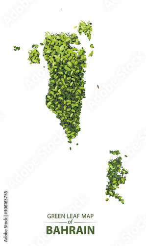 Green leaf map of bahrain