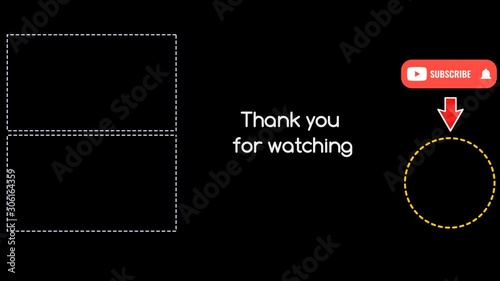 End Screen For YouTube - 2 videos or playlists - 1 Subscribe - Transparent Background