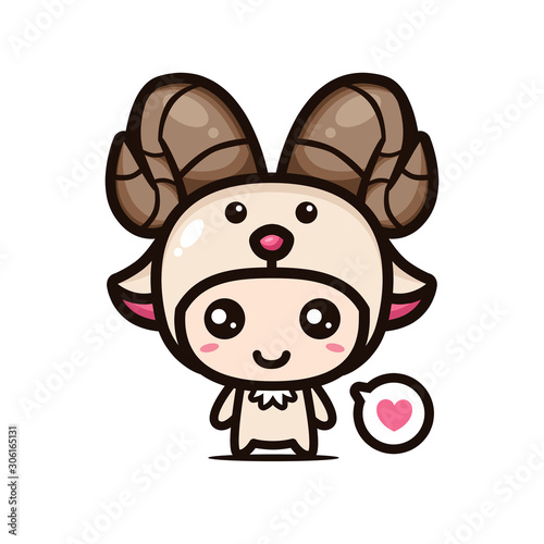 Funny goat mascot vector design