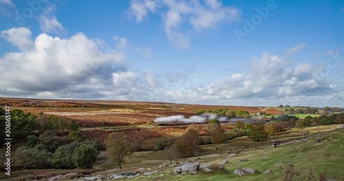 Train passing on North York Moors Railway photo