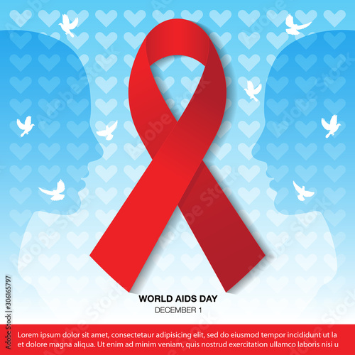 Vector Illustration Of World Aids Day With Aids Awareness Ribbon, World Aids Day Banner vector illustration