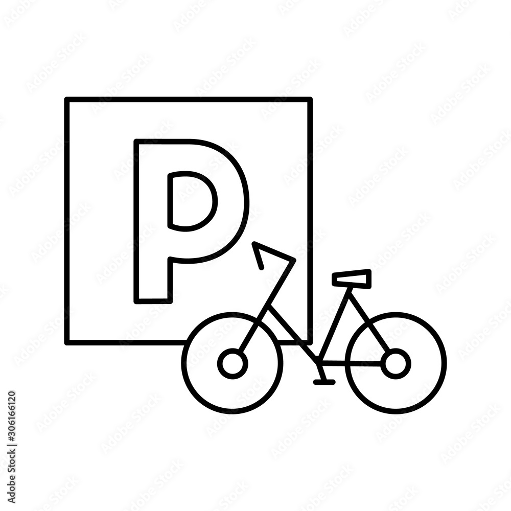 Bicycle parking icon. Element of public services thin line icon