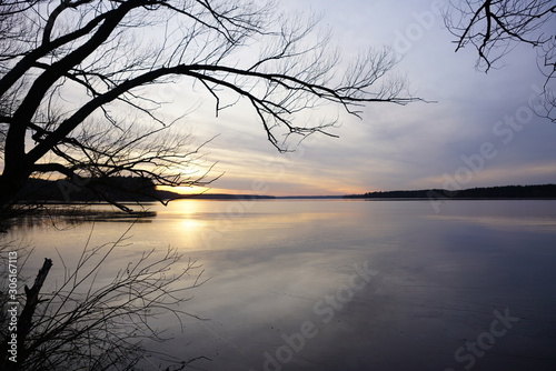 sunset on the lake