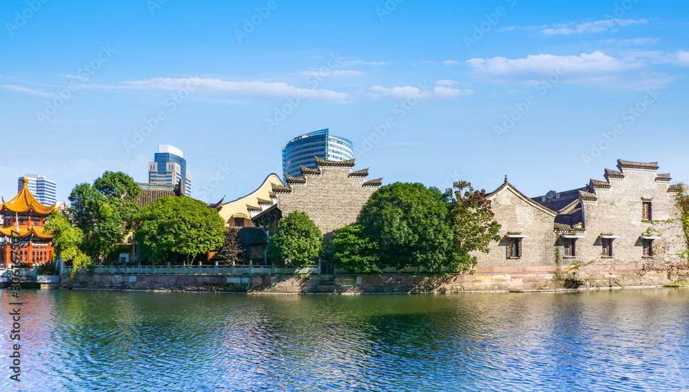Ancient houses in Ningbo Yuehu Park