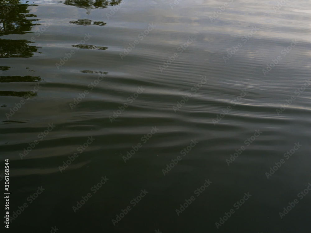 ripples in water background and sunset in the mountains