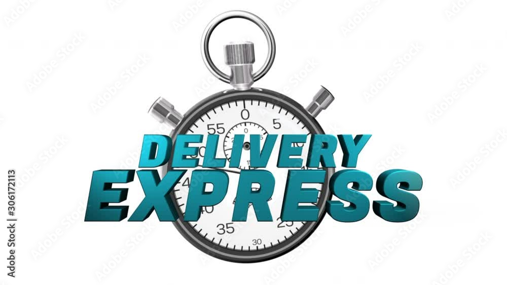 express delivery animation with chronometer