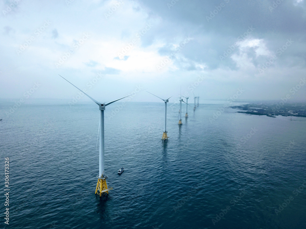off shore wind turbine in the sea