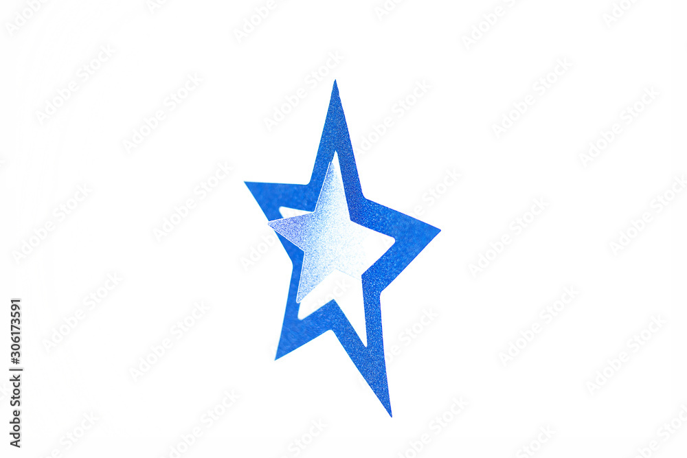 Abstract blue shiny star on a white isolated background. Abstract blue shiny star on a white isolated background.