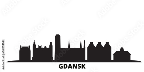 Bild auf Leinwand Poland, Gdansk city skyline isolated vector illustration