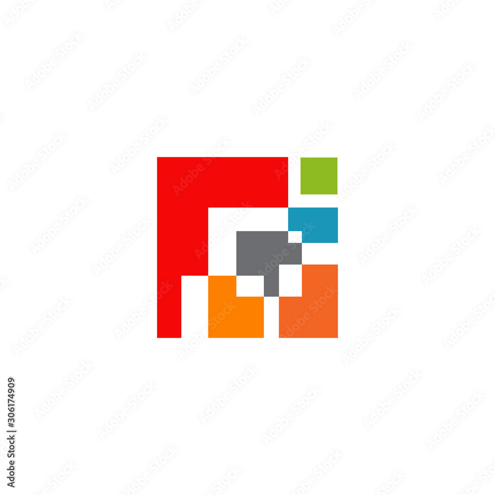 Obraz premium Square shape icon logo design vector template