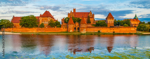 Panoramic view of Teutonic Castle in Malbork, Poland