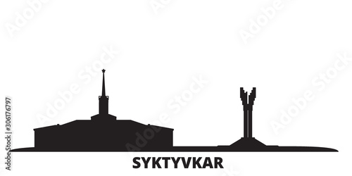 Russia, Syktyvkar city skyline isolated vector illustration. Russia, Syktyvkar travel cityscape with landmarks photo