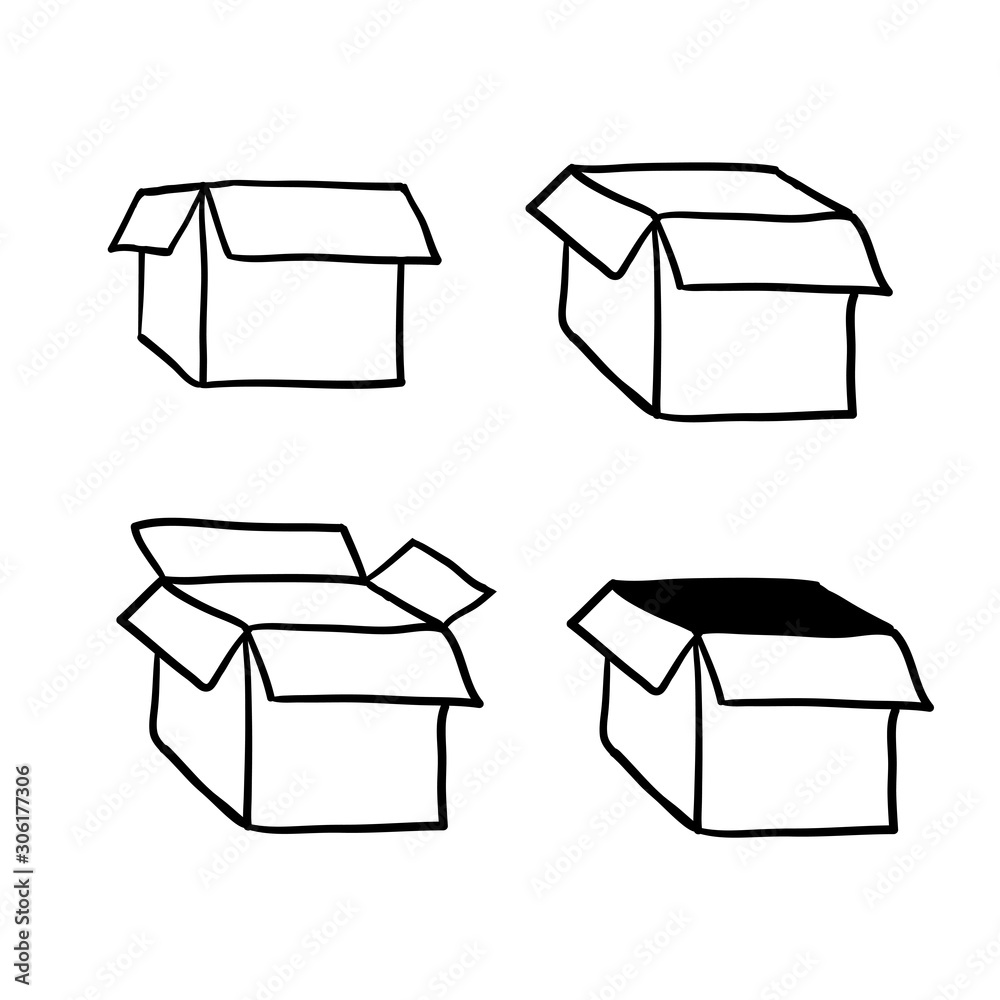 collection of doodle box icon with hand drawn doodle style vector isolated collection of doodle box icon with hand drawn doodle style vector isolated