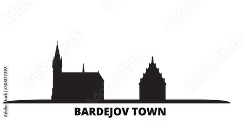 Slovakia, Bardejov Town city skyline isolated vector illustration. Slovakia, Bardejov Town travel cityscape with landmarks