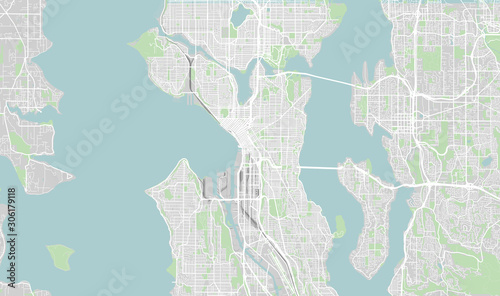 Detailed map of Seattle, USA