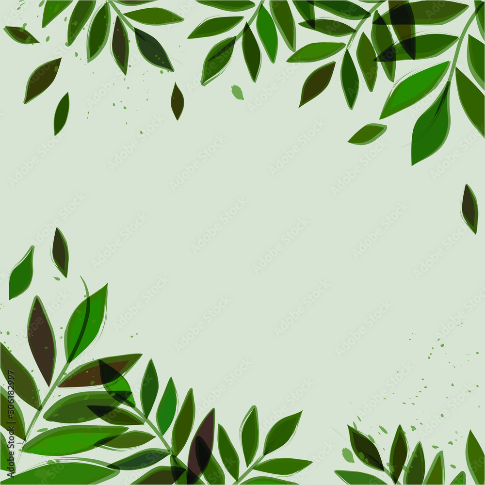 EPS vector green leaves and branches for design background EPS vector green leaves and branches for design background