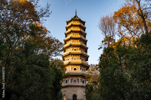 The Linggu tower in Nanjing, China photo