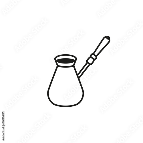 Coffee cezve icon black on white background