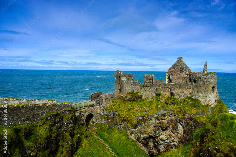Ruins of Dunluce castle in Northern Ireland