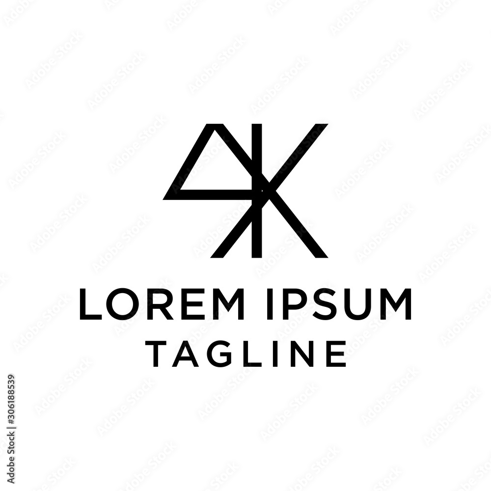 Fototapeta premium initial letter logo 4X, X4 logo template 