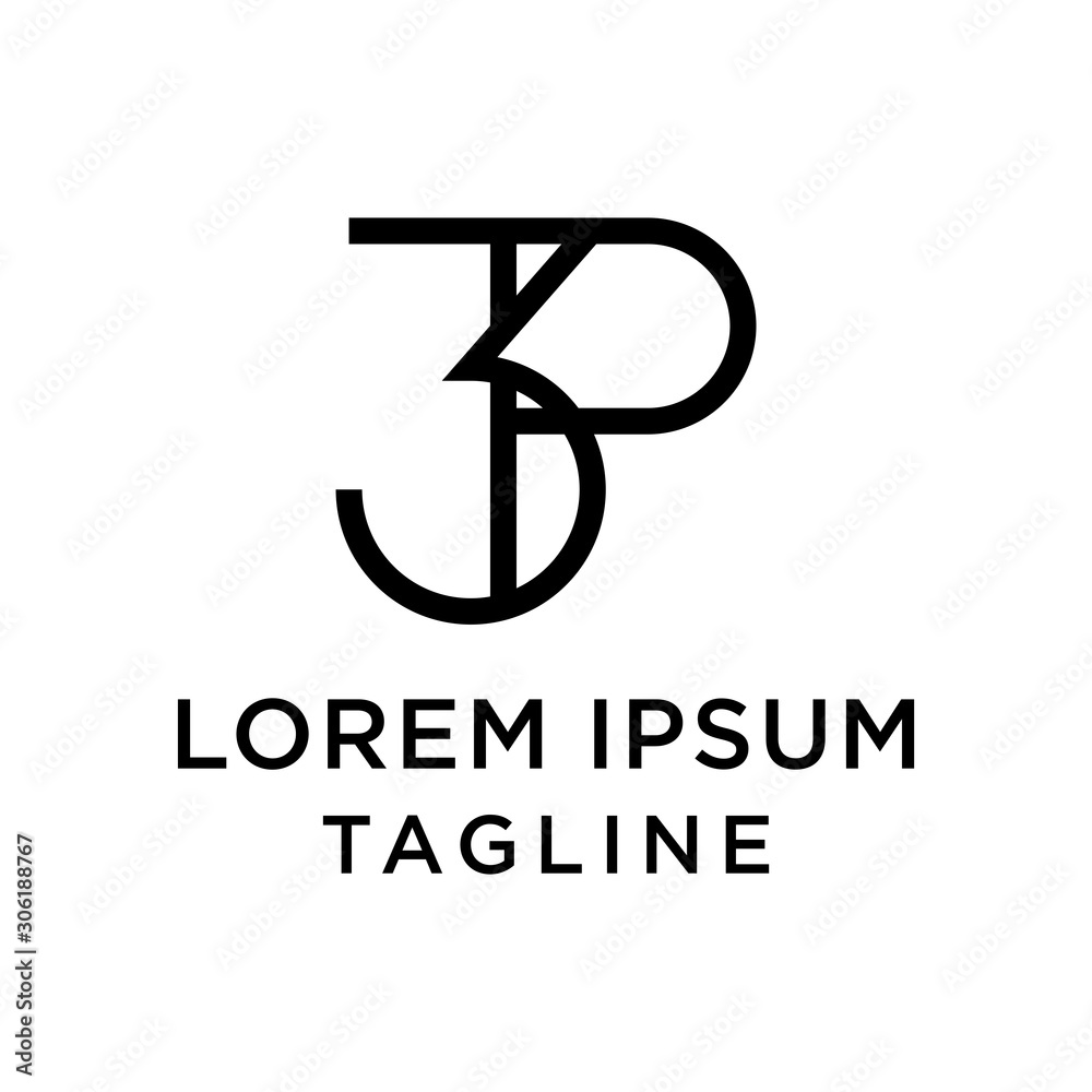 initial letter logo 3P, P3 logo template initial letter logo 3P, P3 logo template