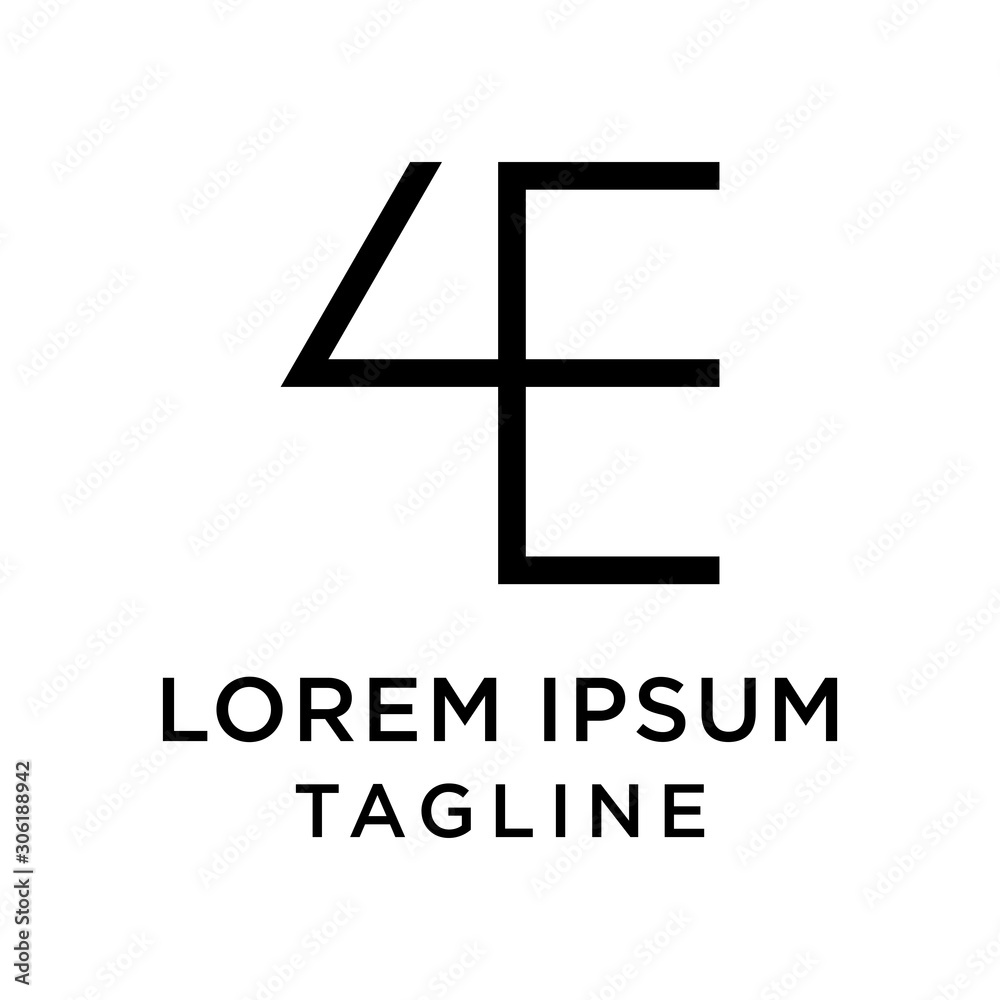 Obraz premium initial letter logo 4E, E4 logo template