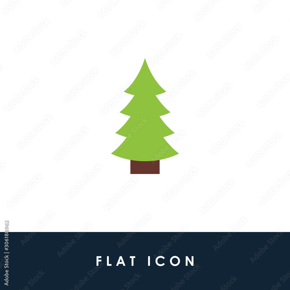 Flat Icon Christmas Tree Illustration Vector Design. Using For Banner, Postcard Flat Icon Christmas Tree Illustration Vector Design. Using For Banner, Postcard