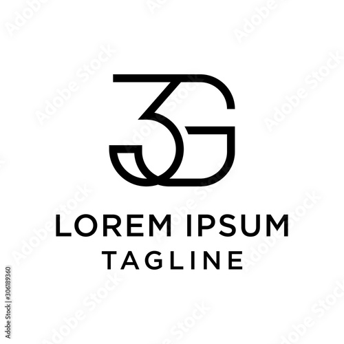 initial letter logo 3G, G3 logo template 