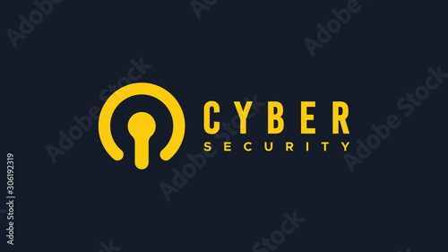 Abstract Lock Sign Letter C Cyber Security Logo Design Template Element